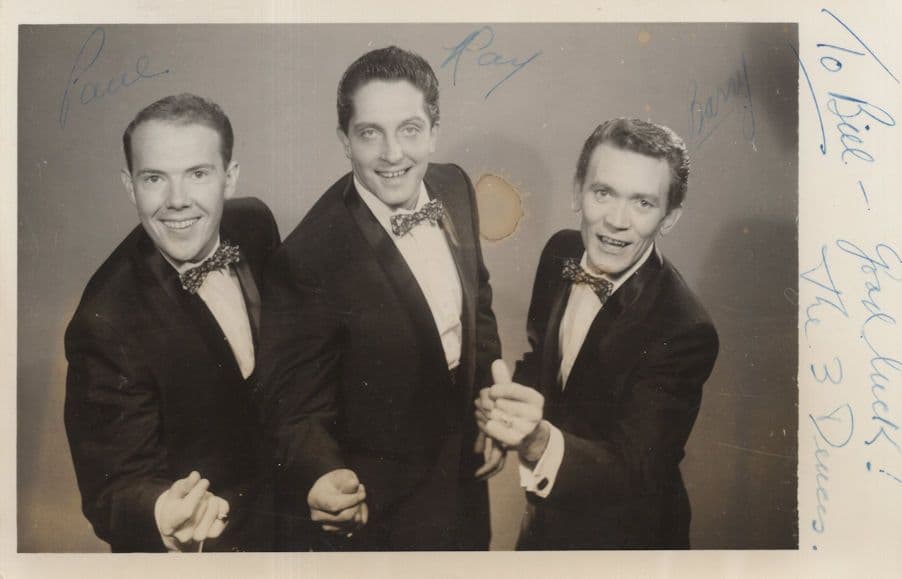 The Three Deuces Of The Benny Hill Show Jazz Group Hand Signed Photo