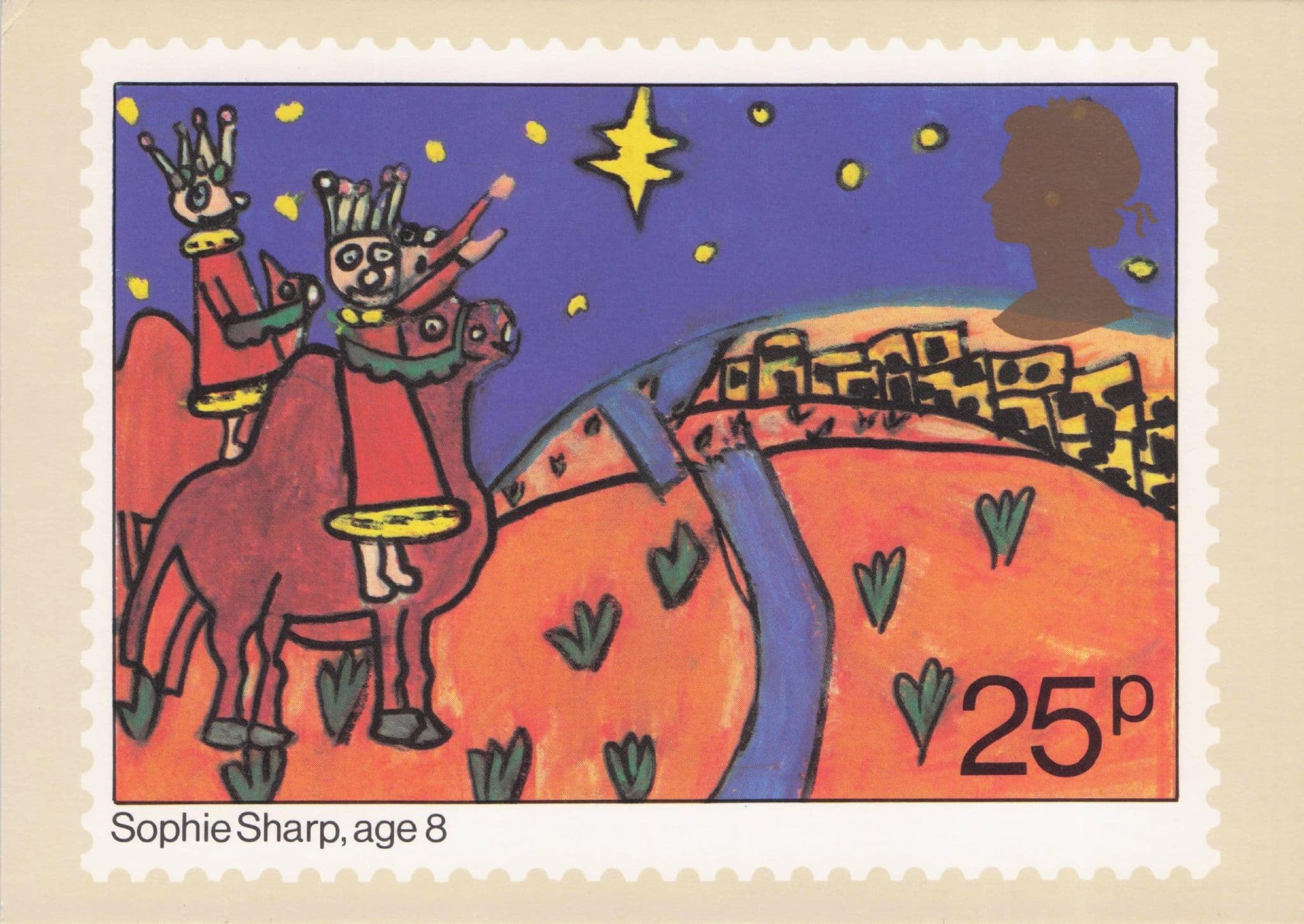 The Three Kings Bethlehem Christmas Childrens 1981 Painting Postcard