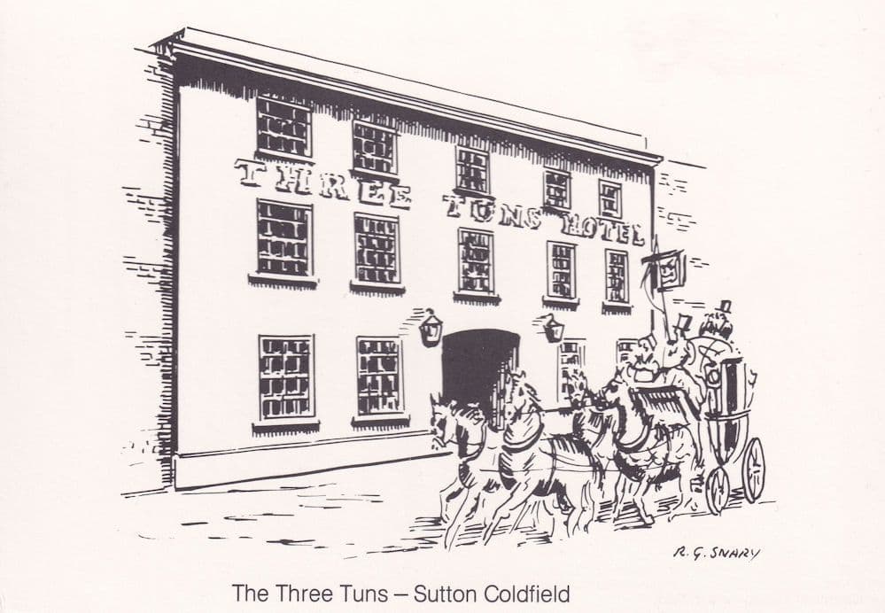 The Three Tuns Sutton Coldfield West Midlands Pub Postcard