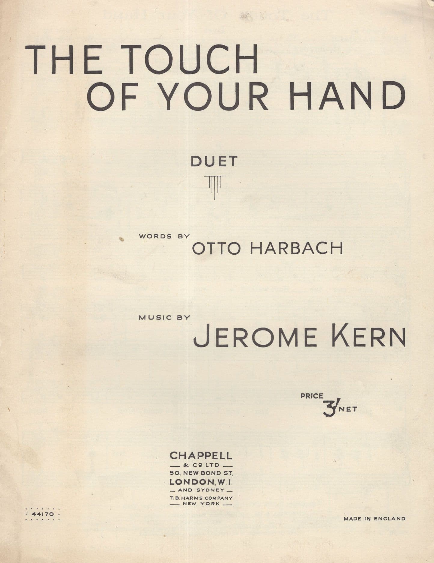 The Touch Of Your Hand Sheet Music