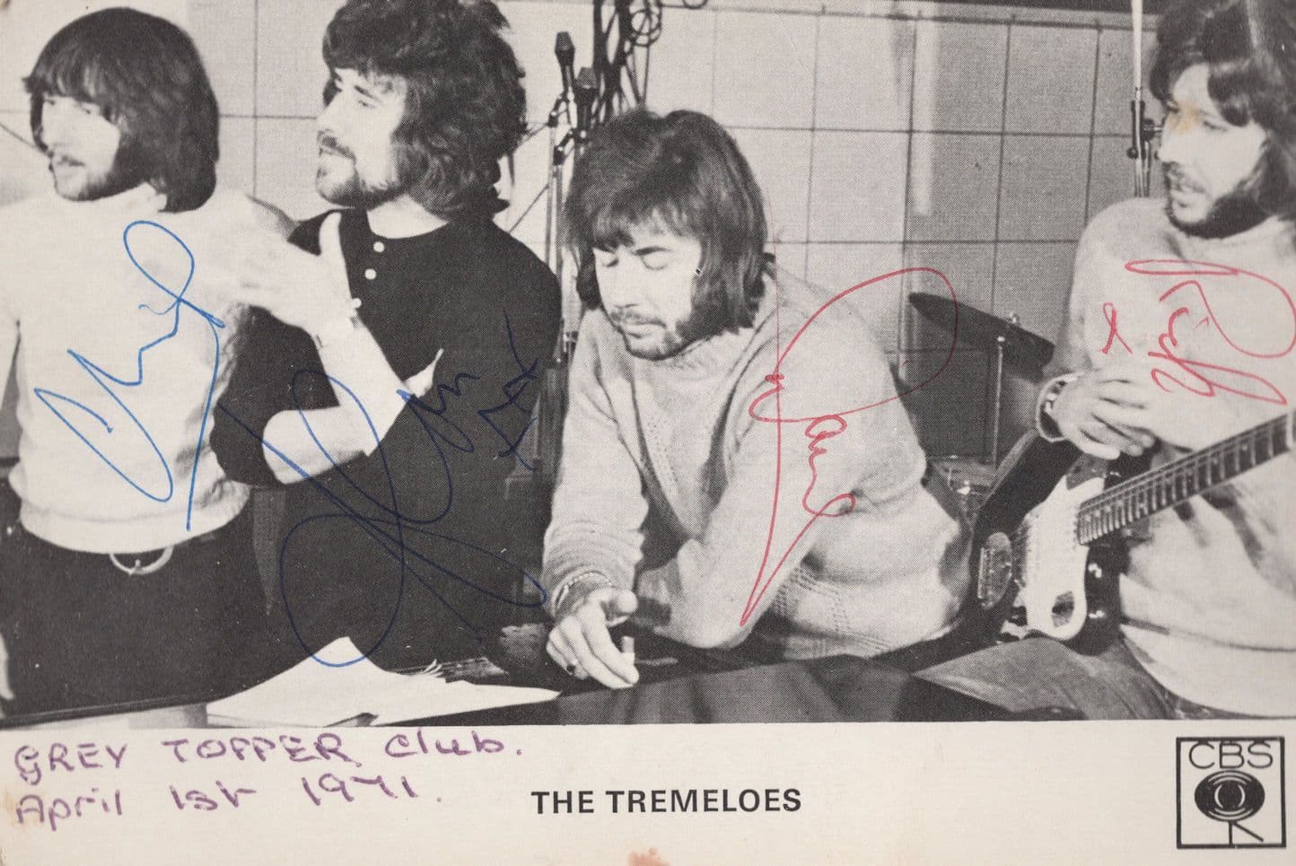 The Tremeloes FULLY Hand Signed 1971 CBS Records Publicity Photo