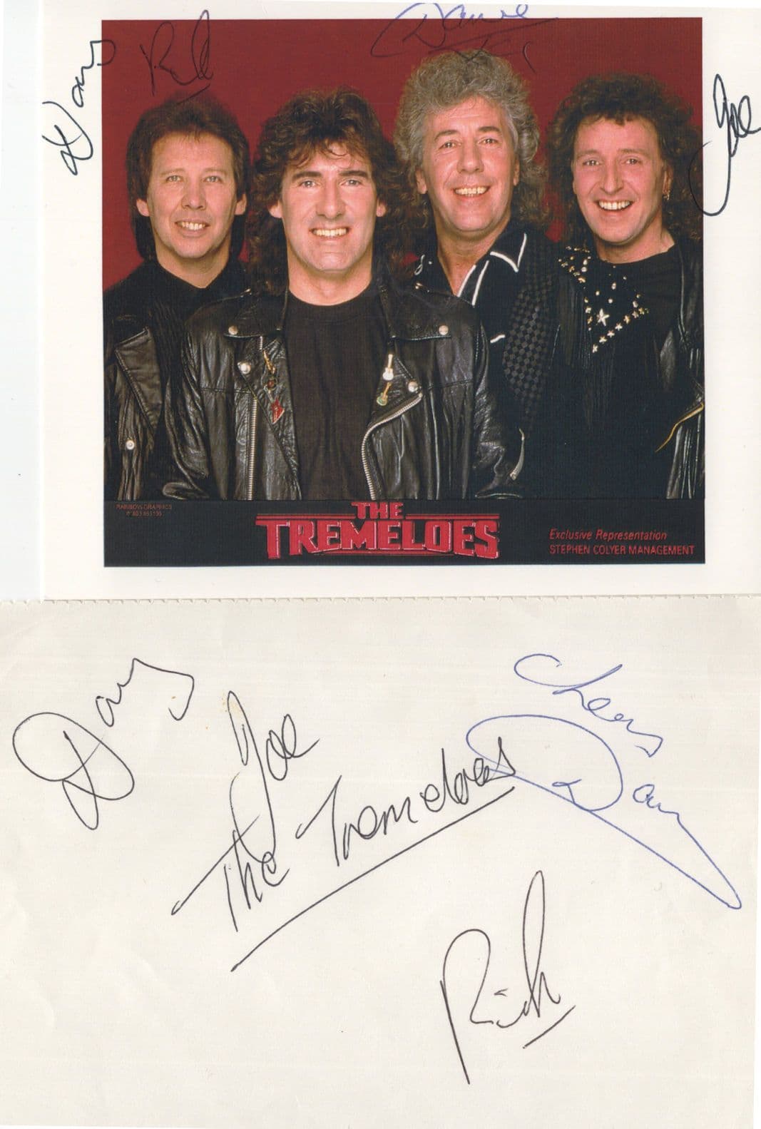The Tremeloes FULLY Hand Signed 2x Photo & Ephemera