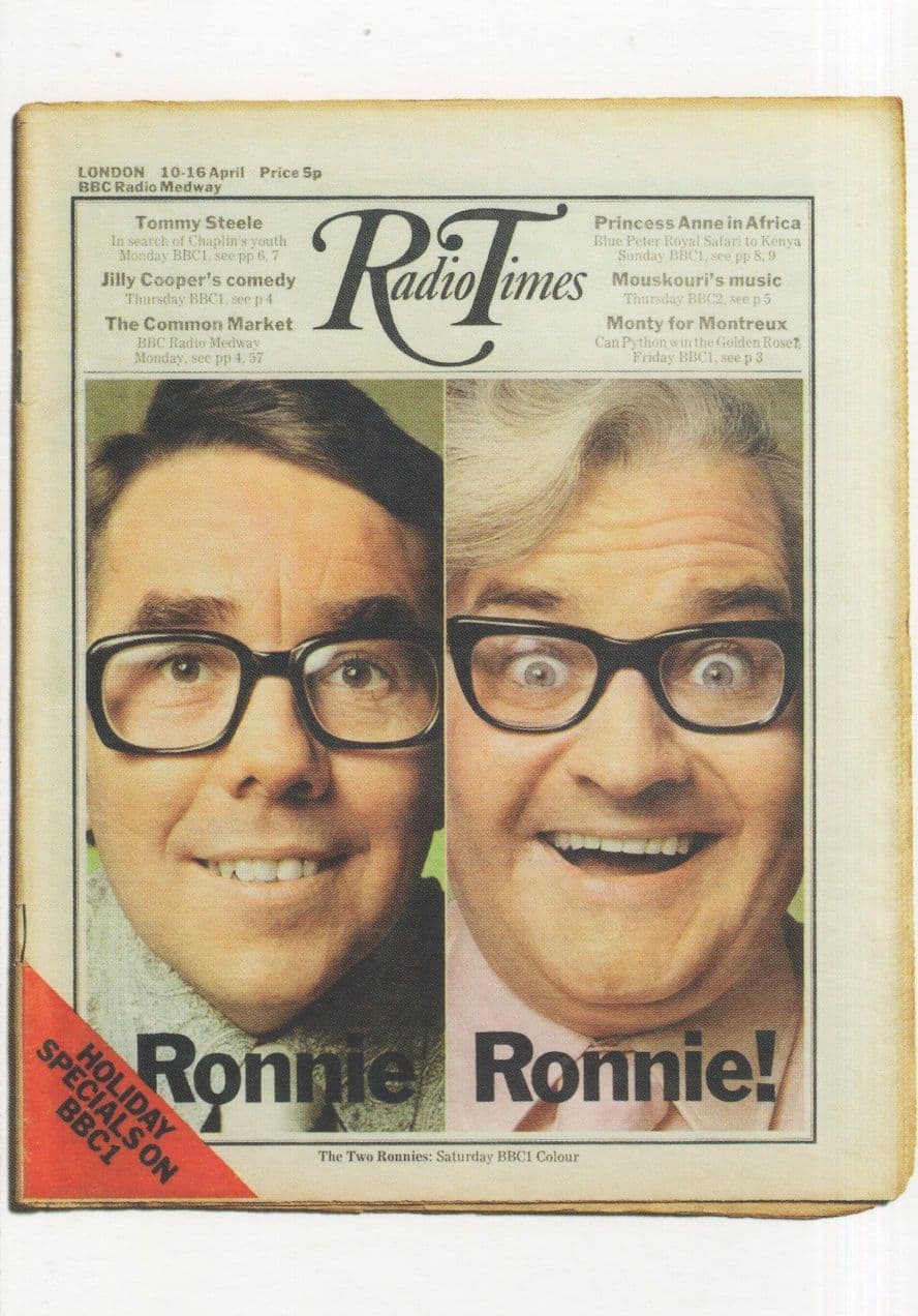 The Two Ronnies BBC TV Show Radio Times Ronnie Corbett Barker Postcard