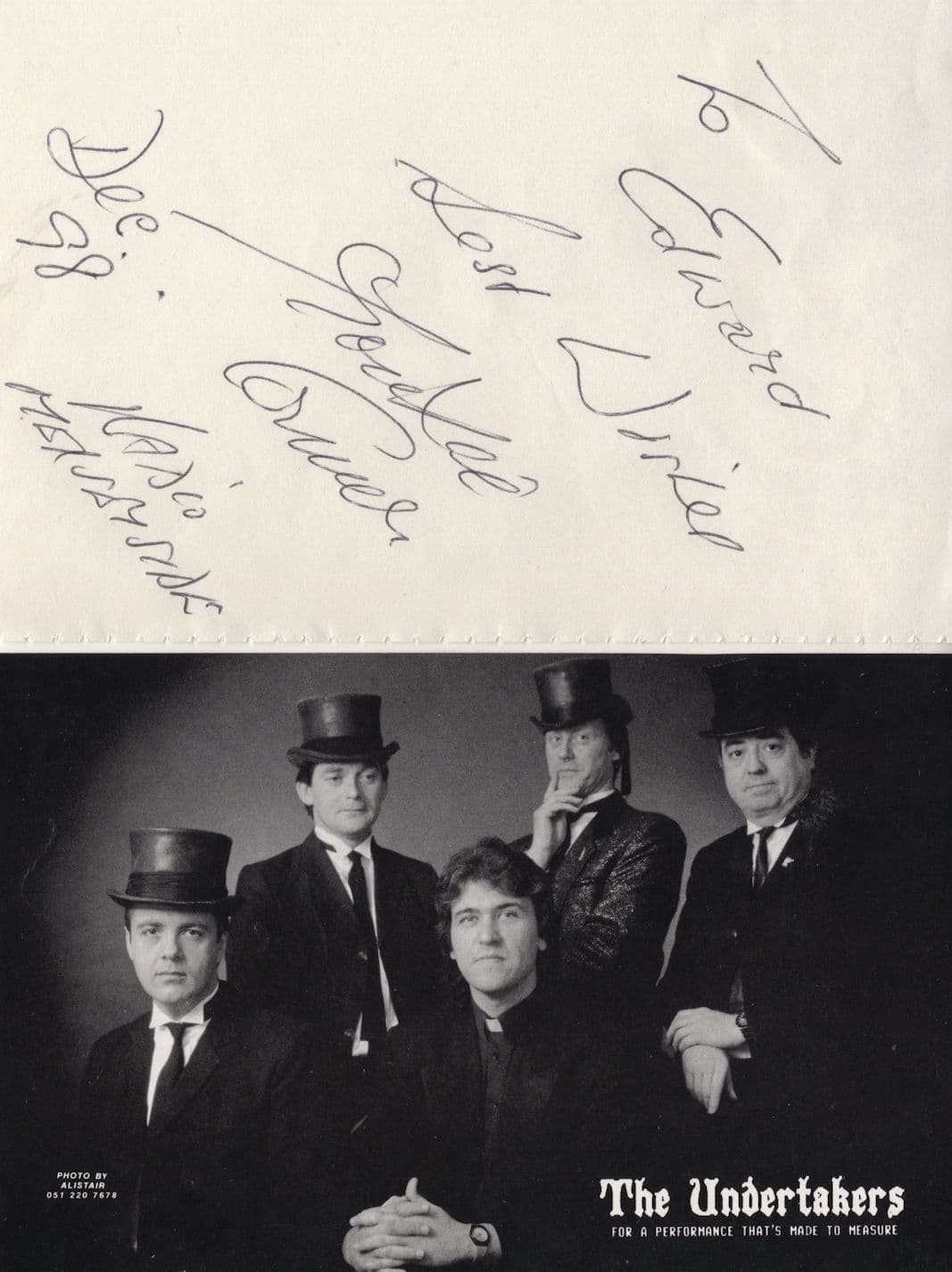The Undertakers Liverpool Band Fully Hand Signed Photo & More