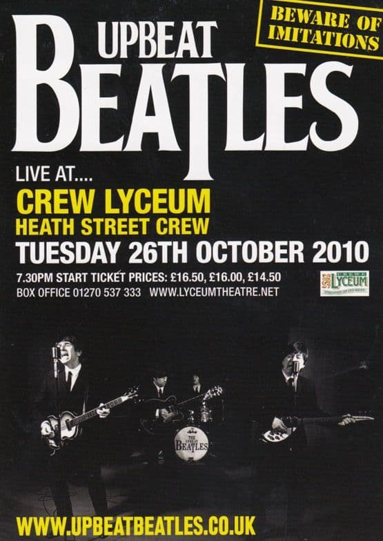 The Upbeat Beatles Musical Play New Vic Theatre Gala Poster Postcard Style Card