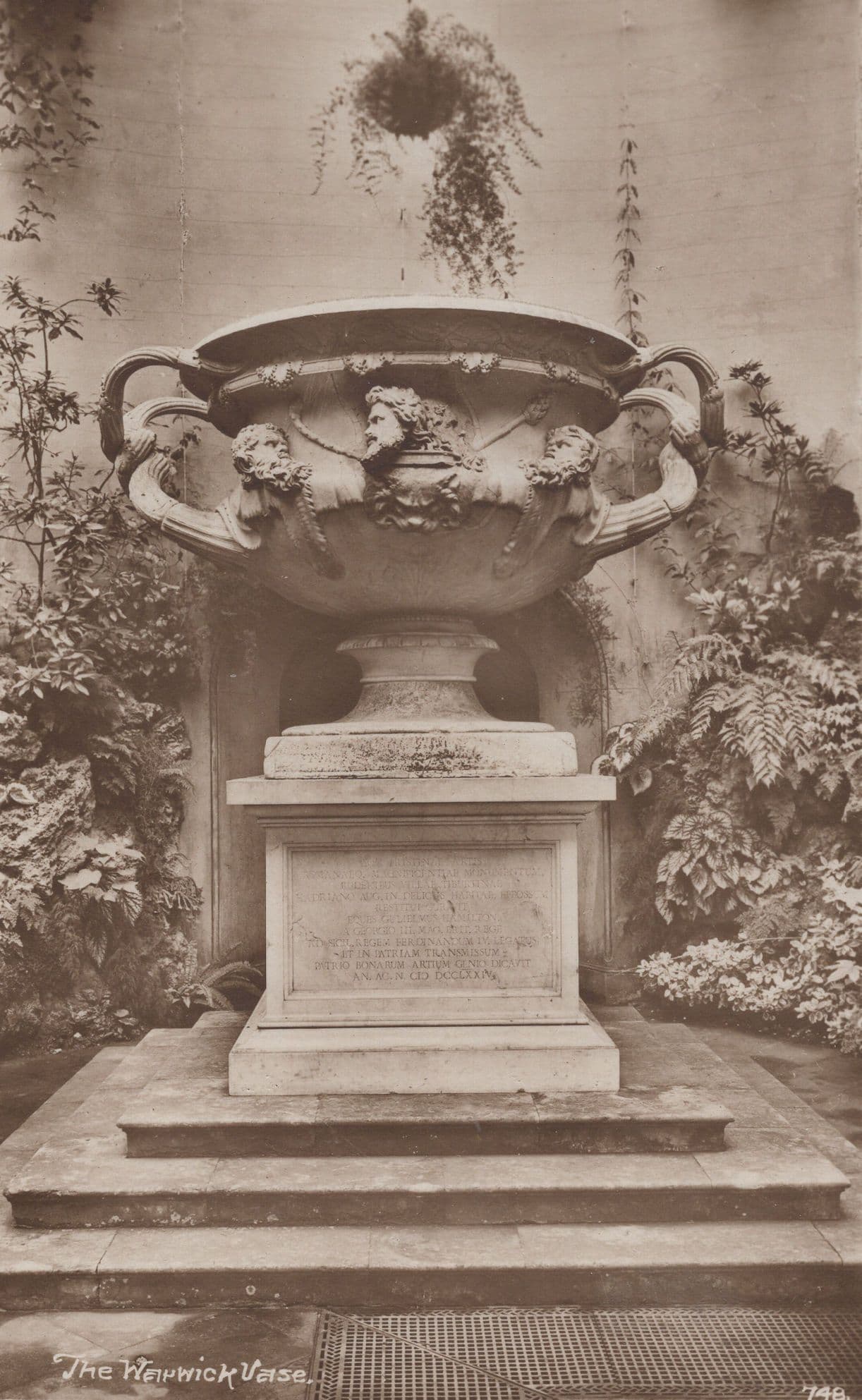 The Warwick Vase Antique Postcard