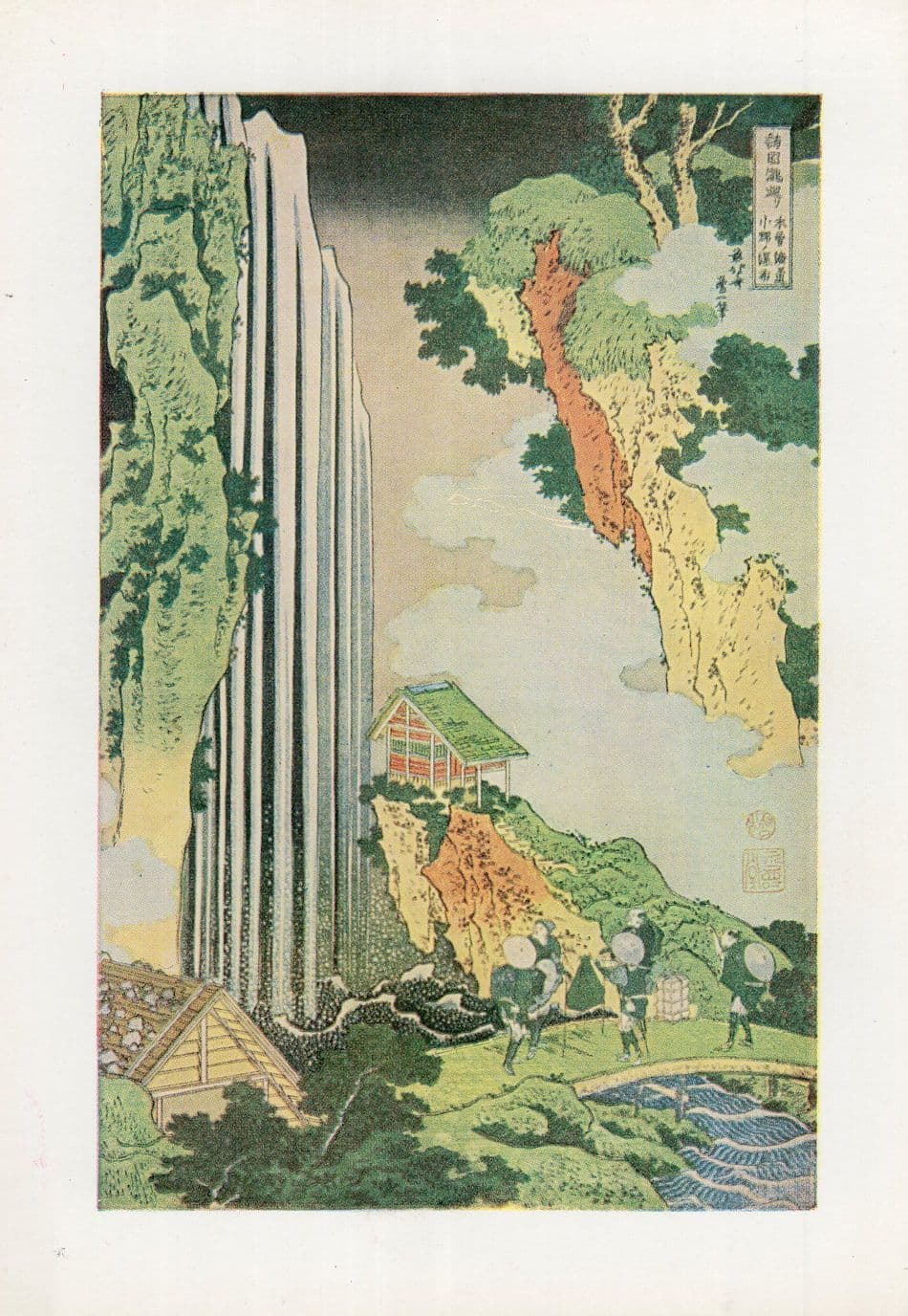 The Waterfall Of Ono Hokusai VA& Museum Art Japanese Painting Postcard