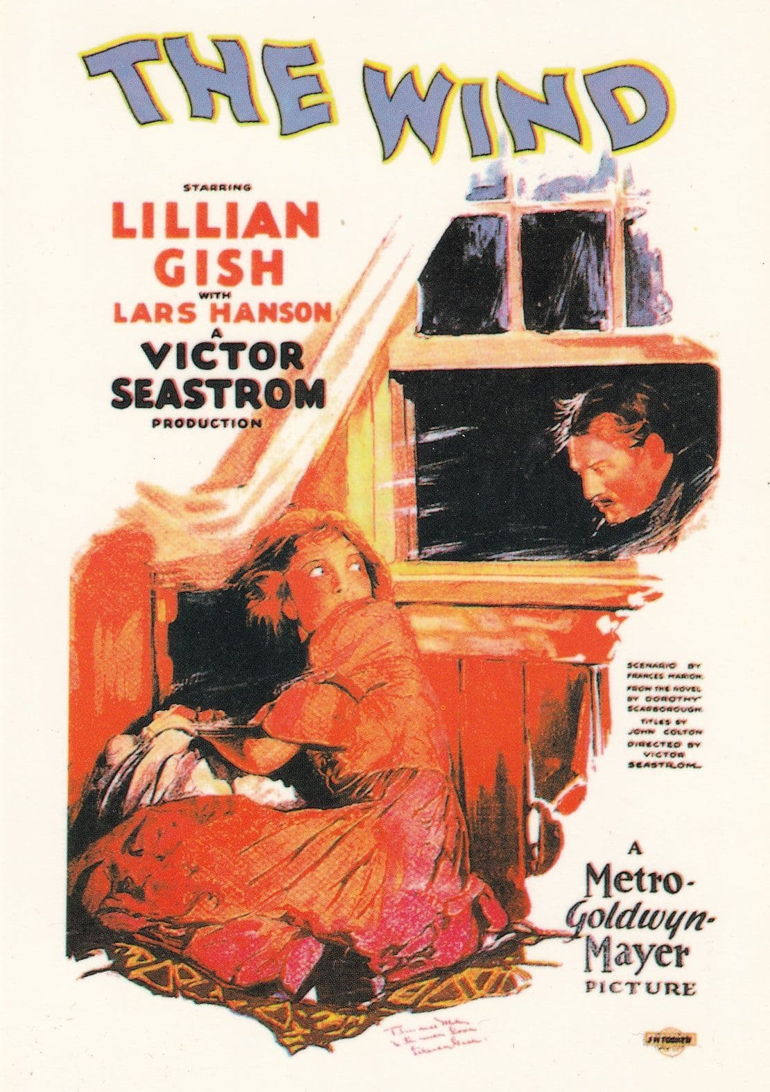 The Wind Lillian Gish Victor Seastrom Movie Film Poster Postcard
