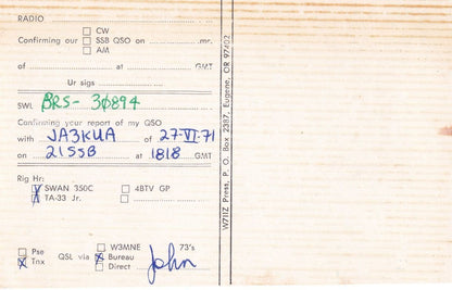 The Wizard Of Oz Amateur Radio Athens 2x Greece Greek 2x QSL Contact Card