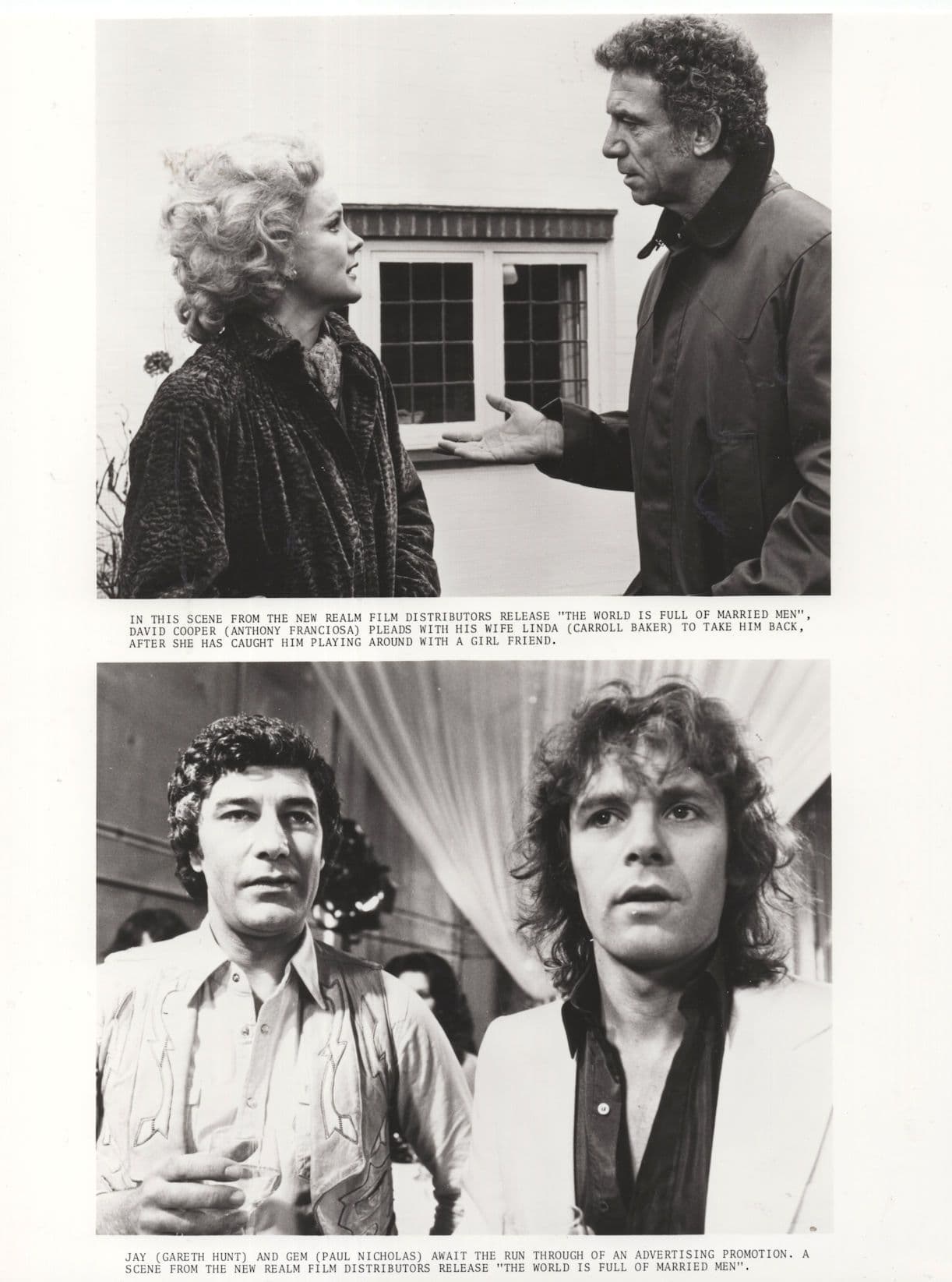 The World Is Full Of Married Men Film Stills Jackie Collins 10x8 Monochrome Photo