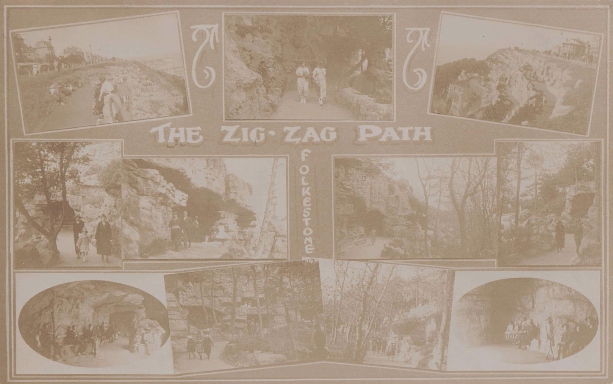 The Zig Zag Path Kent Antique Faded But Rare Early Real Photo Postcard
