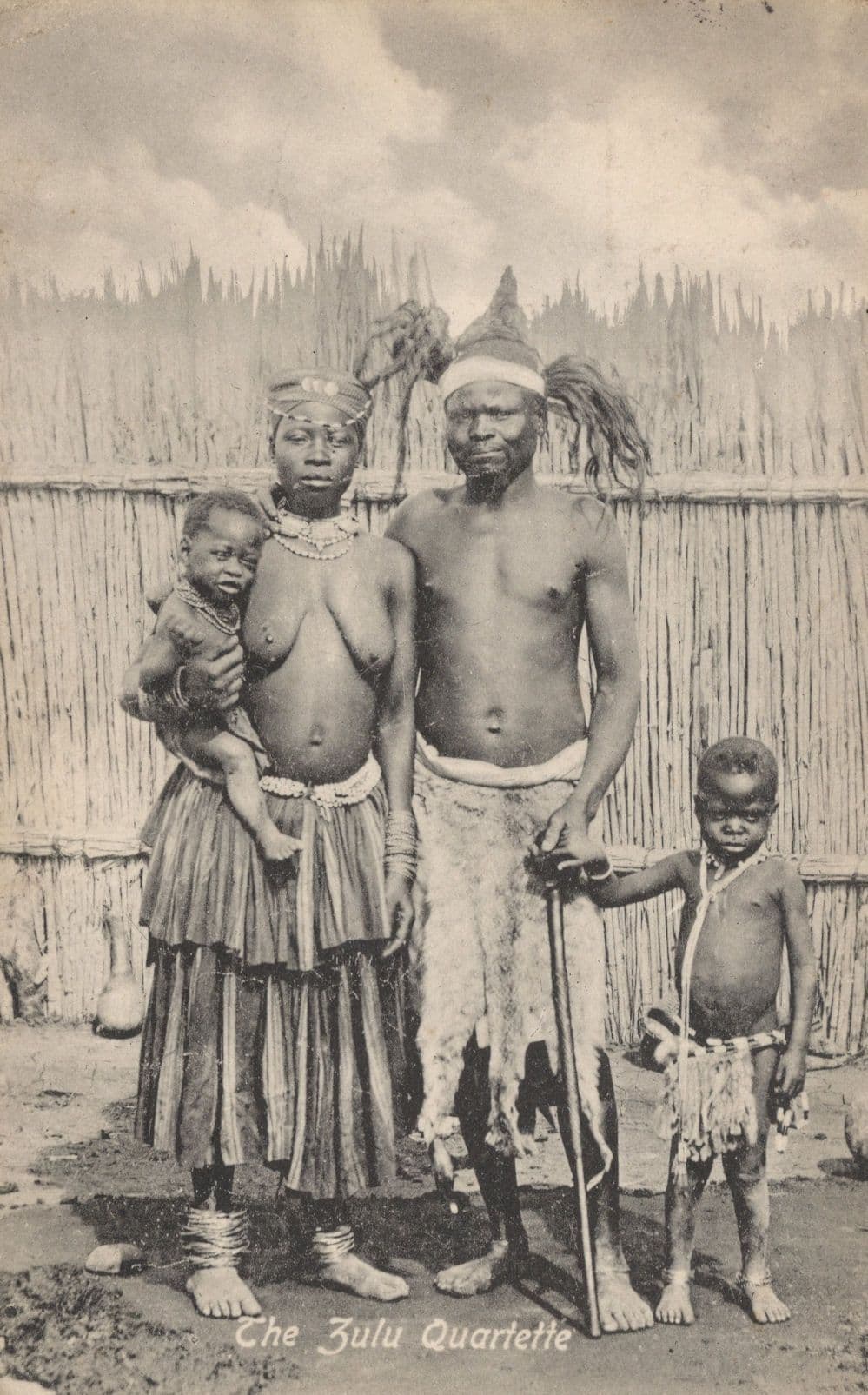 The Zulu Quartette Antique Family African Old Rare Postcard