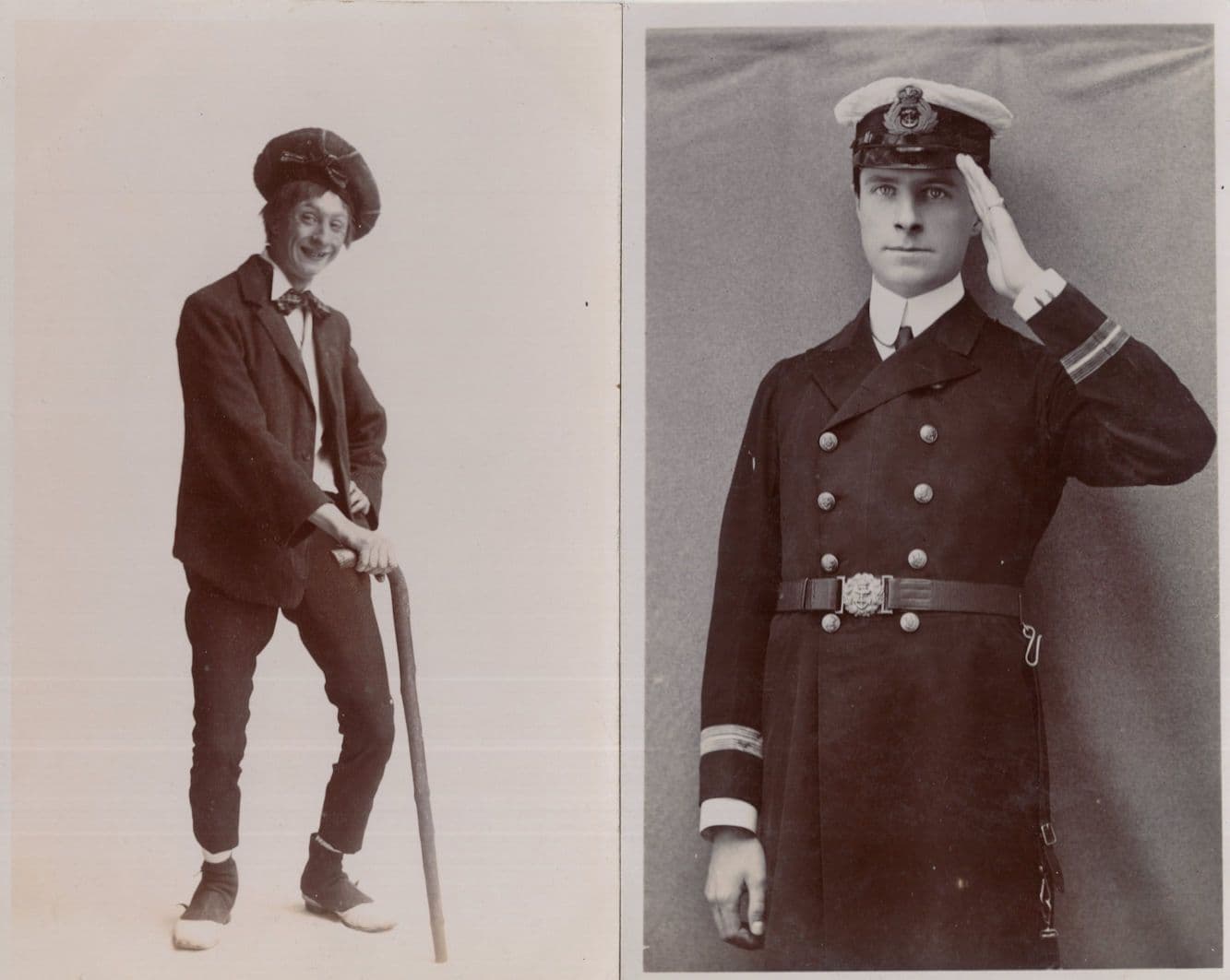 Theatre Comedian & Ship Sailor Captain Military 2x Littlehampton Postcard s