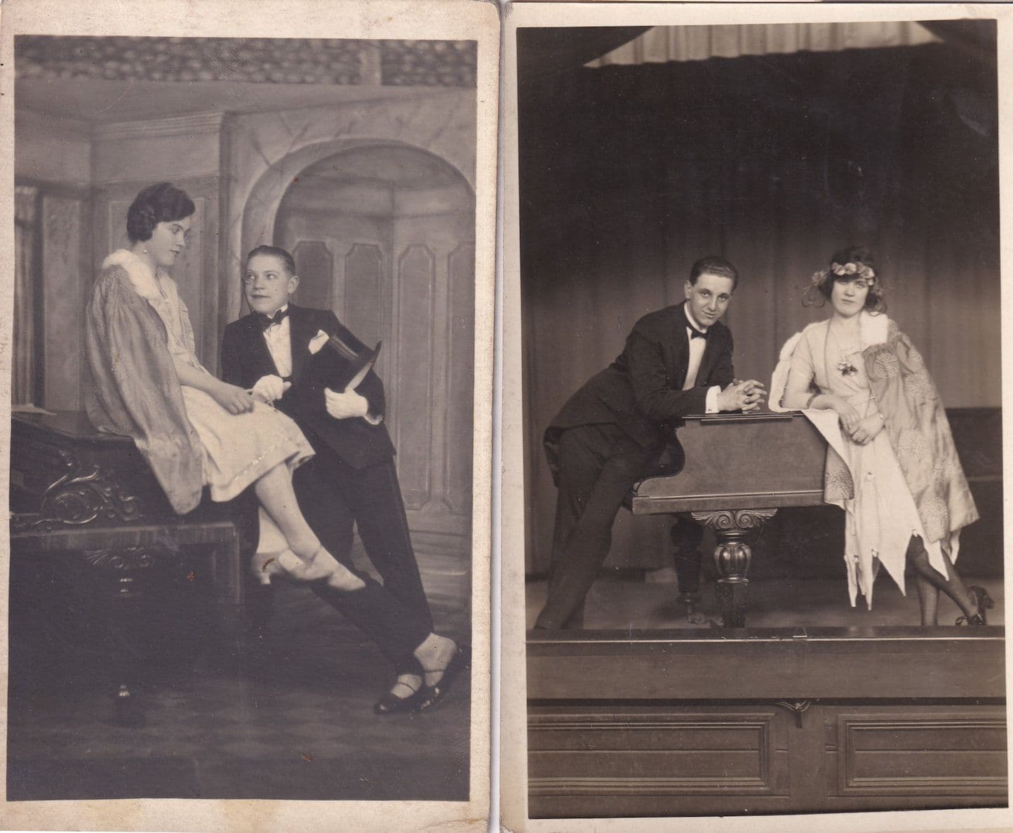 Theatre Real Photo Piano Lovers 2x Old Norwich Postcard s