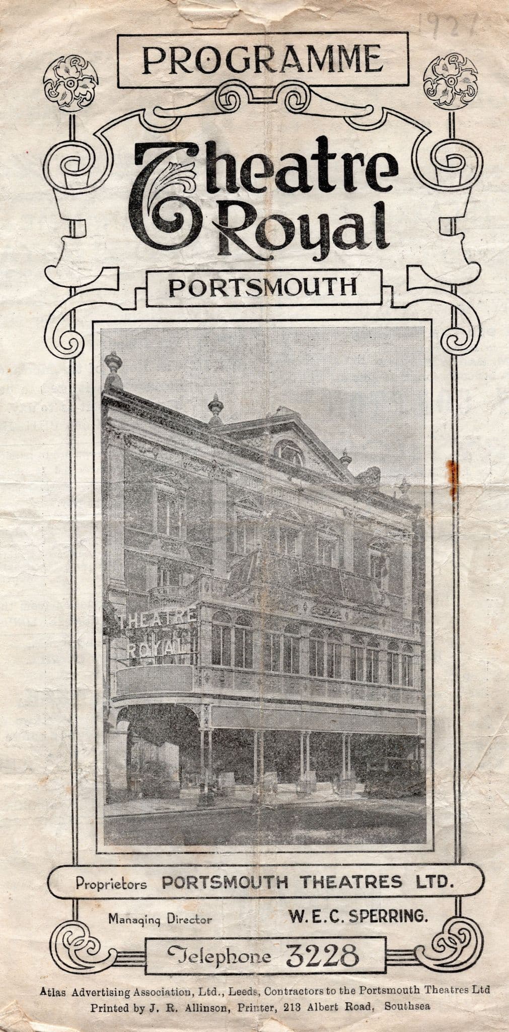Theatre Royal Portsmouth Fay Compton Mary Rose 1927 Programme