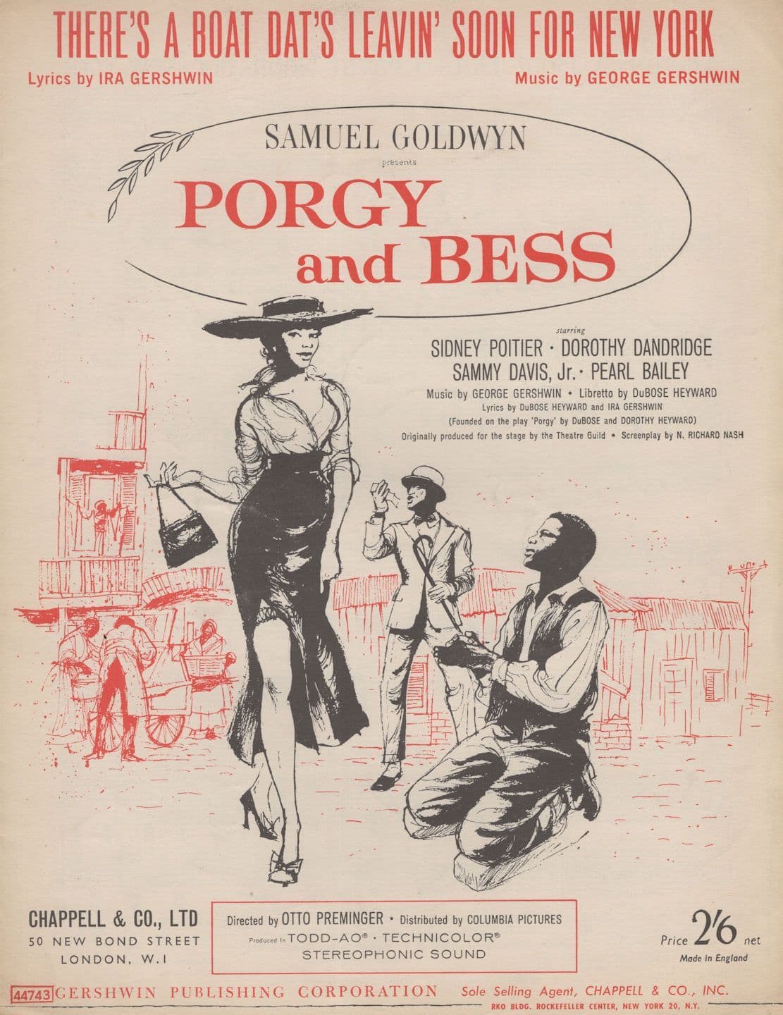 There's A Boat Dats Leavin Soon For New York Porgy & Bess 1950s Sheet Music