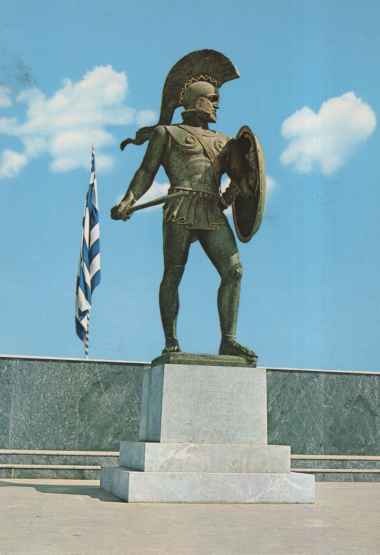 Thermopylae Leonidas Monument Statue Greek Warrior Postcard