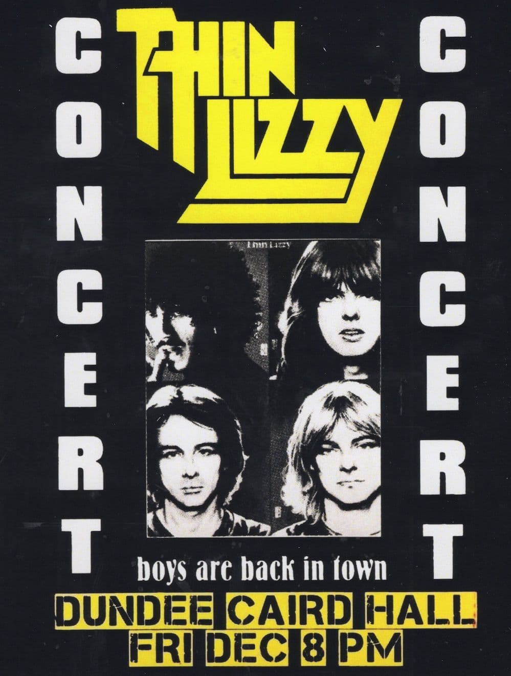 Thin Lizzy Live In Dundee Scotland Concert Poster Repro Postcard