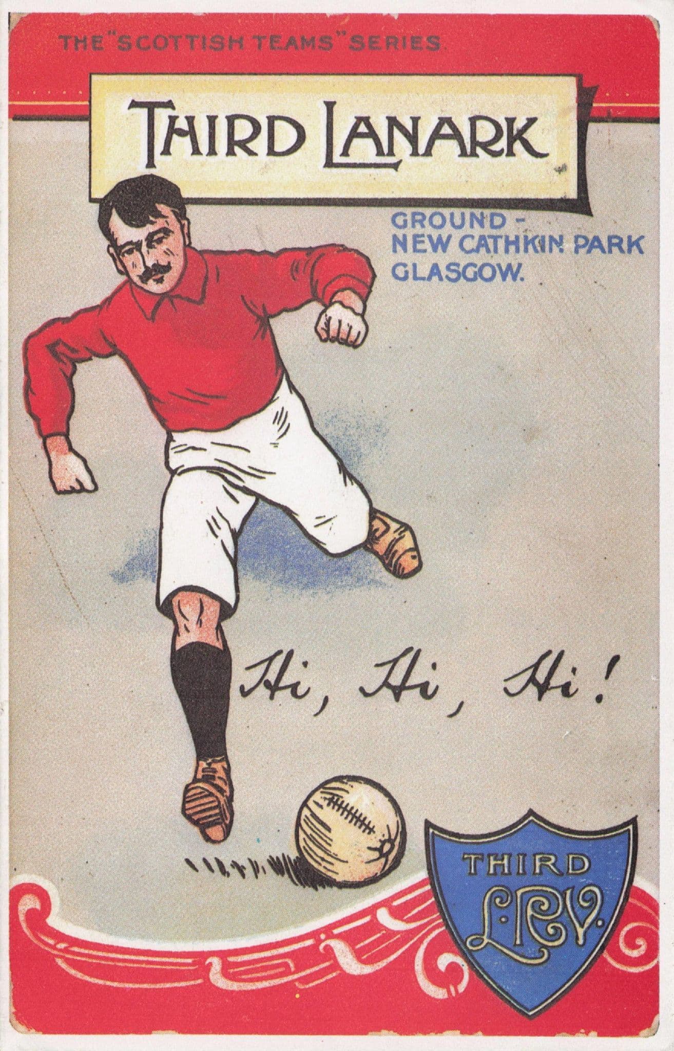 Third Lanark Glasgow Scottish Football Team RARE Postcard