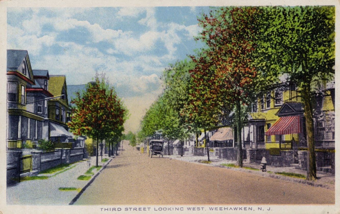 Third Street Weehawken New Jersey USA Old Postcard