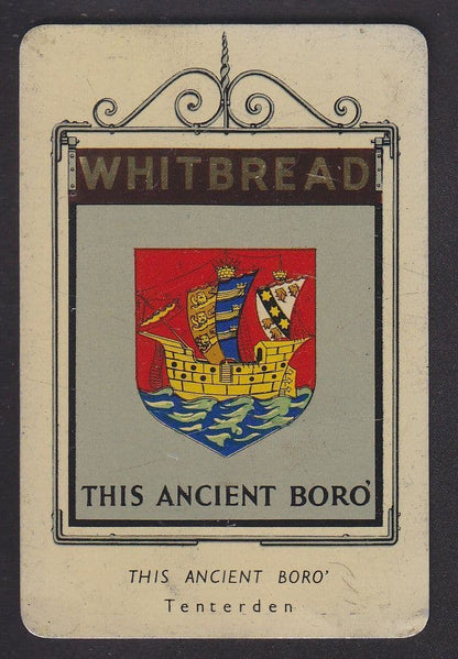 This Ancient Boro Tenterden Kent Metal Pub Sign Whitbread Rare Ephemera