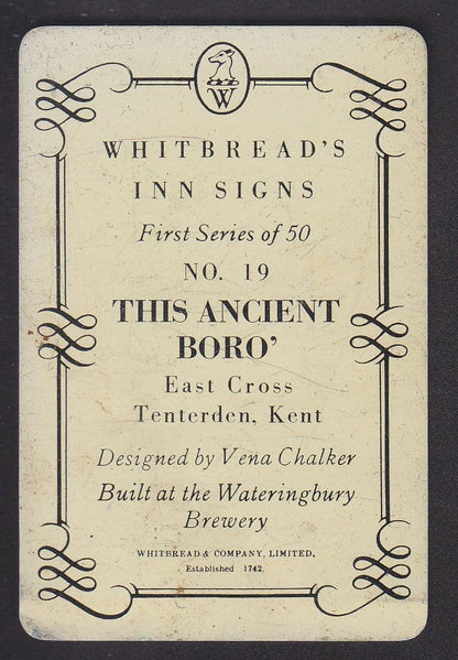 This Ancient Boro Tenterden Kent Metal Pub Sign Whitbread Rare Ephemera