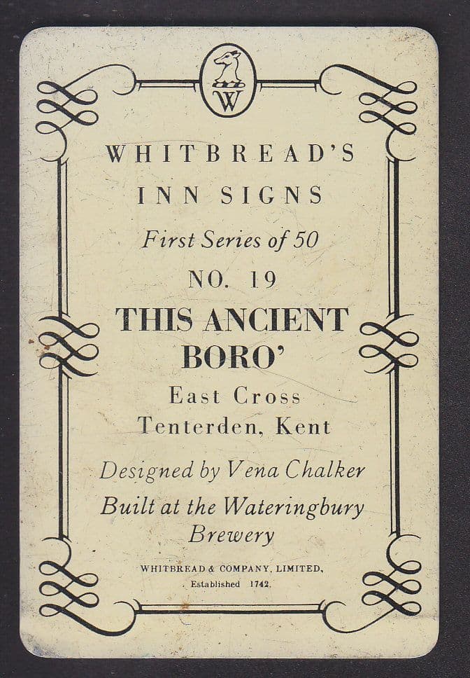 This Ancient Boro Tenterden Kent Metal Pub Sign Whitbread Rare Ephemera