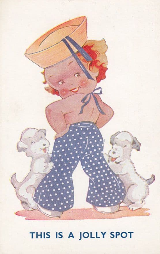 This Is A Jolly Spot Erogenous Zone Double Meaning Dogs Comic Humour Postcard