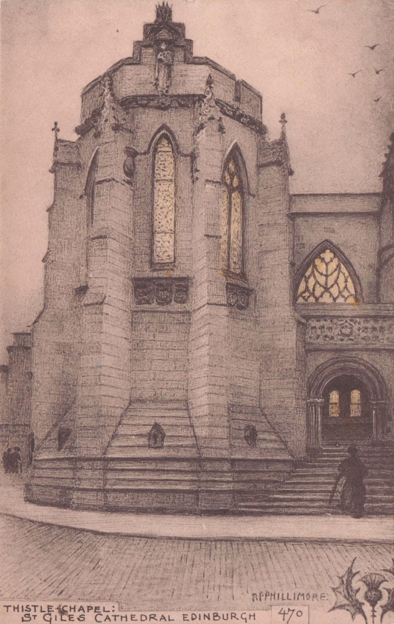 Thistle Chapel St Giles Cathedral Edinburgh Old Scottish Phillamore Postcard