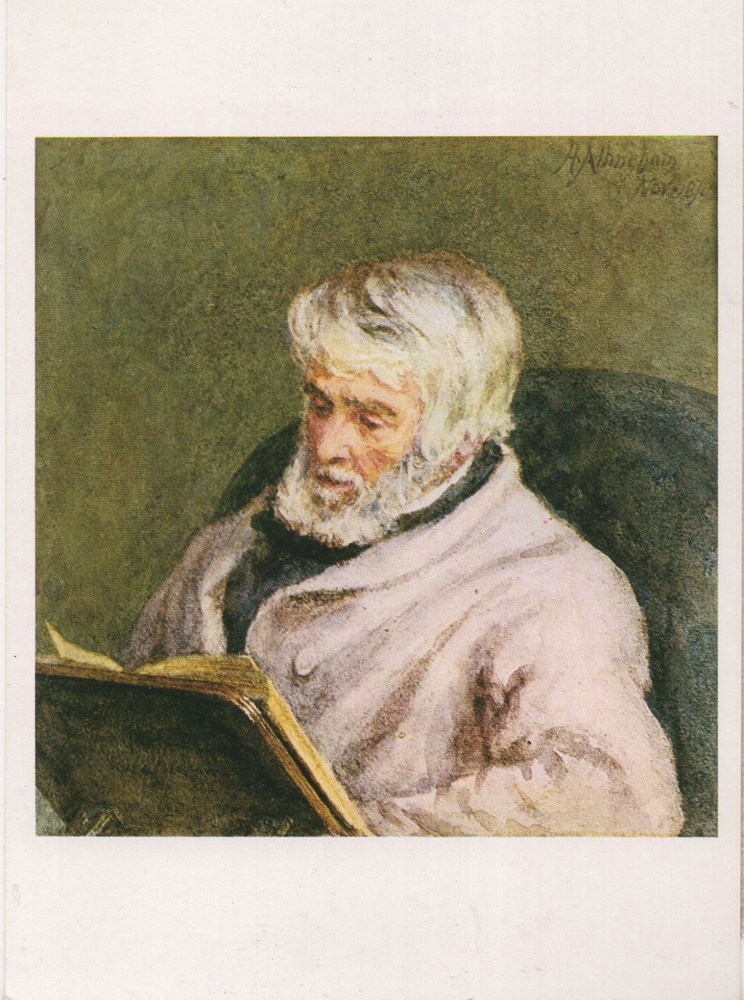 Thomas Carlyle at Cheyne Row Victorian Painting Postcard