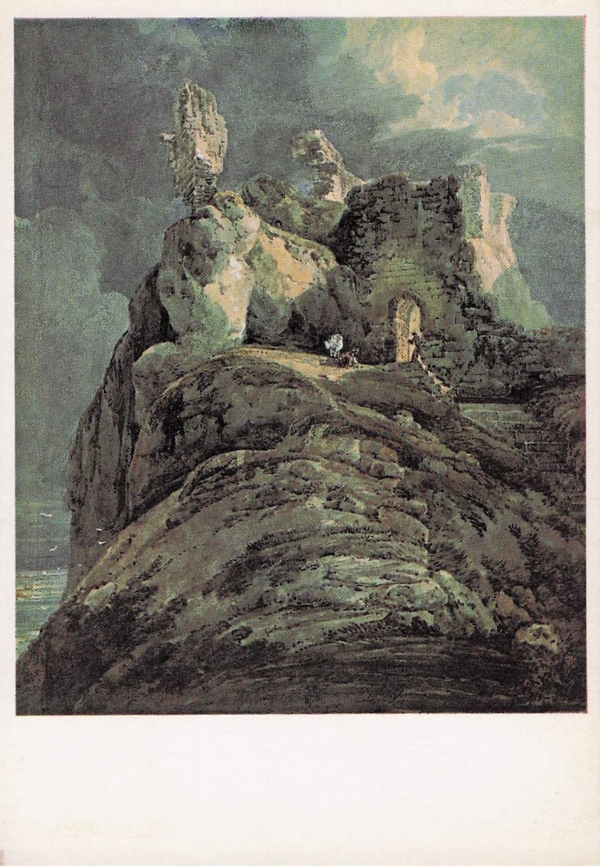 Thomas Girtin Bamburgh Castle Northumberland Painting Postcard