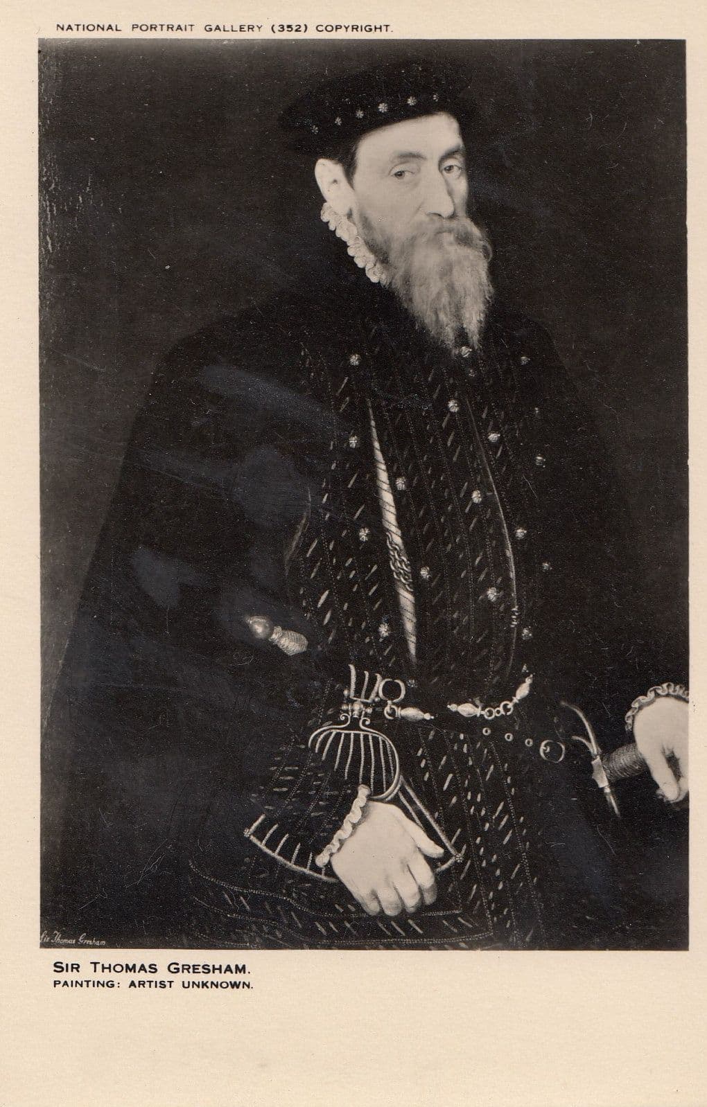 Thomas Gresham Antique Painting Postcard