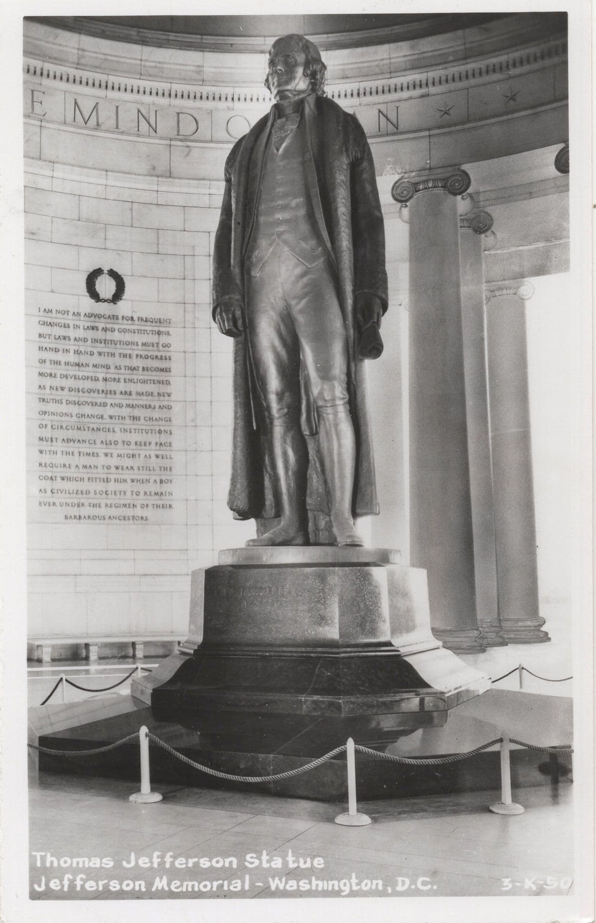 Thomas Jefferson Statue Washington USA Real Photo Postcard