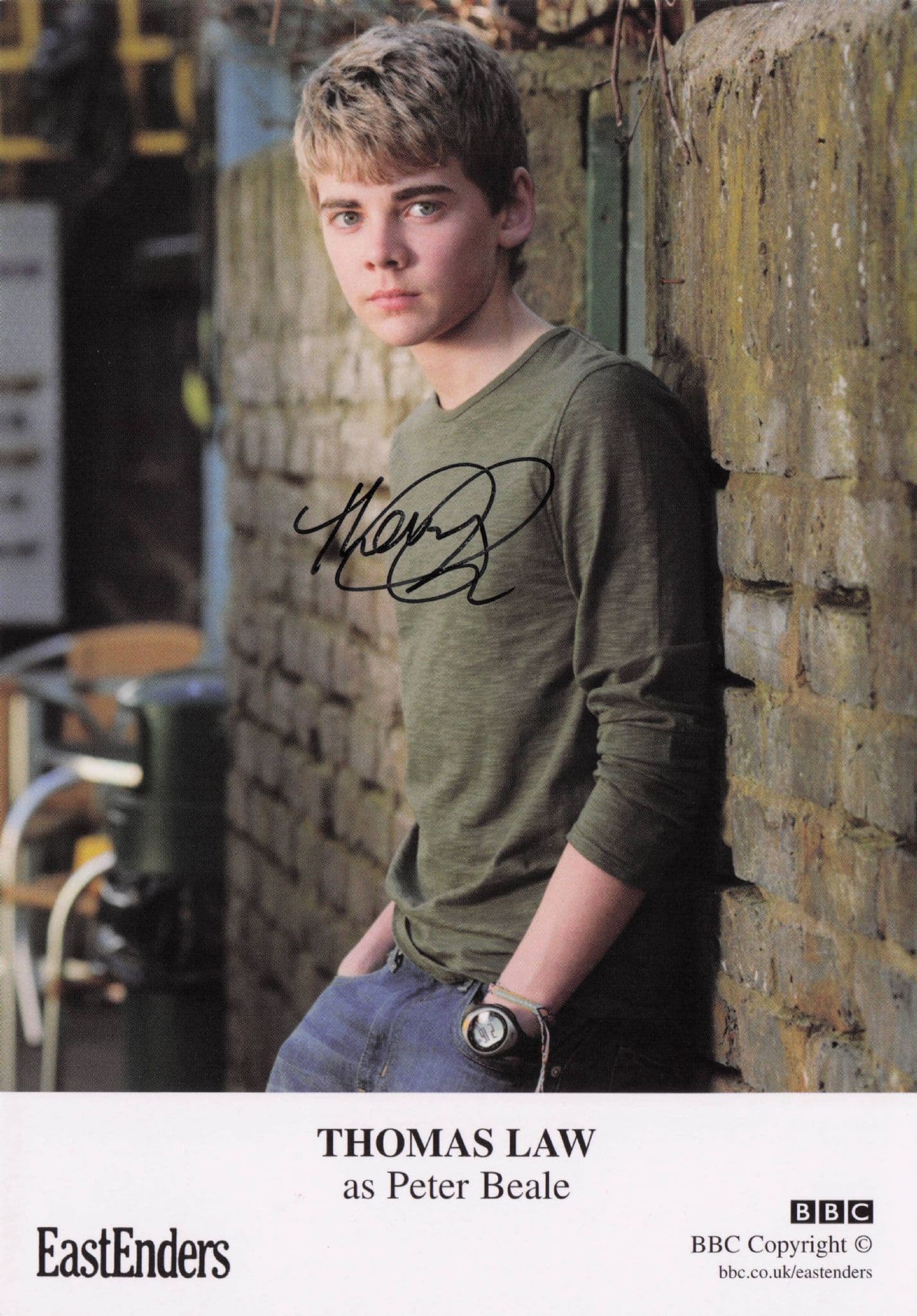 Thomas Law as Peter Beale Eastenders Hand Signed Cast Card Photo