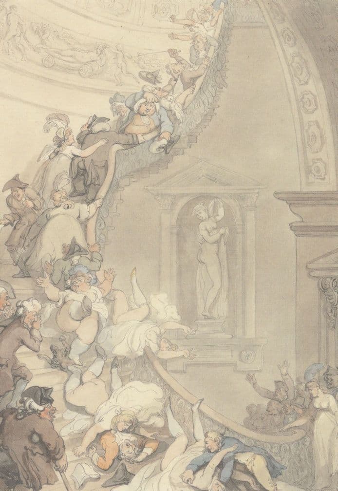 Thomas Rowlandson Exhibition Staircase Victorian Painting Postcard