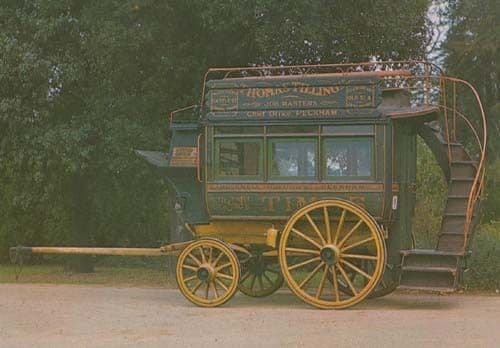 Thomas Tilling Knifeboard Omnibus Peckham Car Old  Coach Advertising Postcard