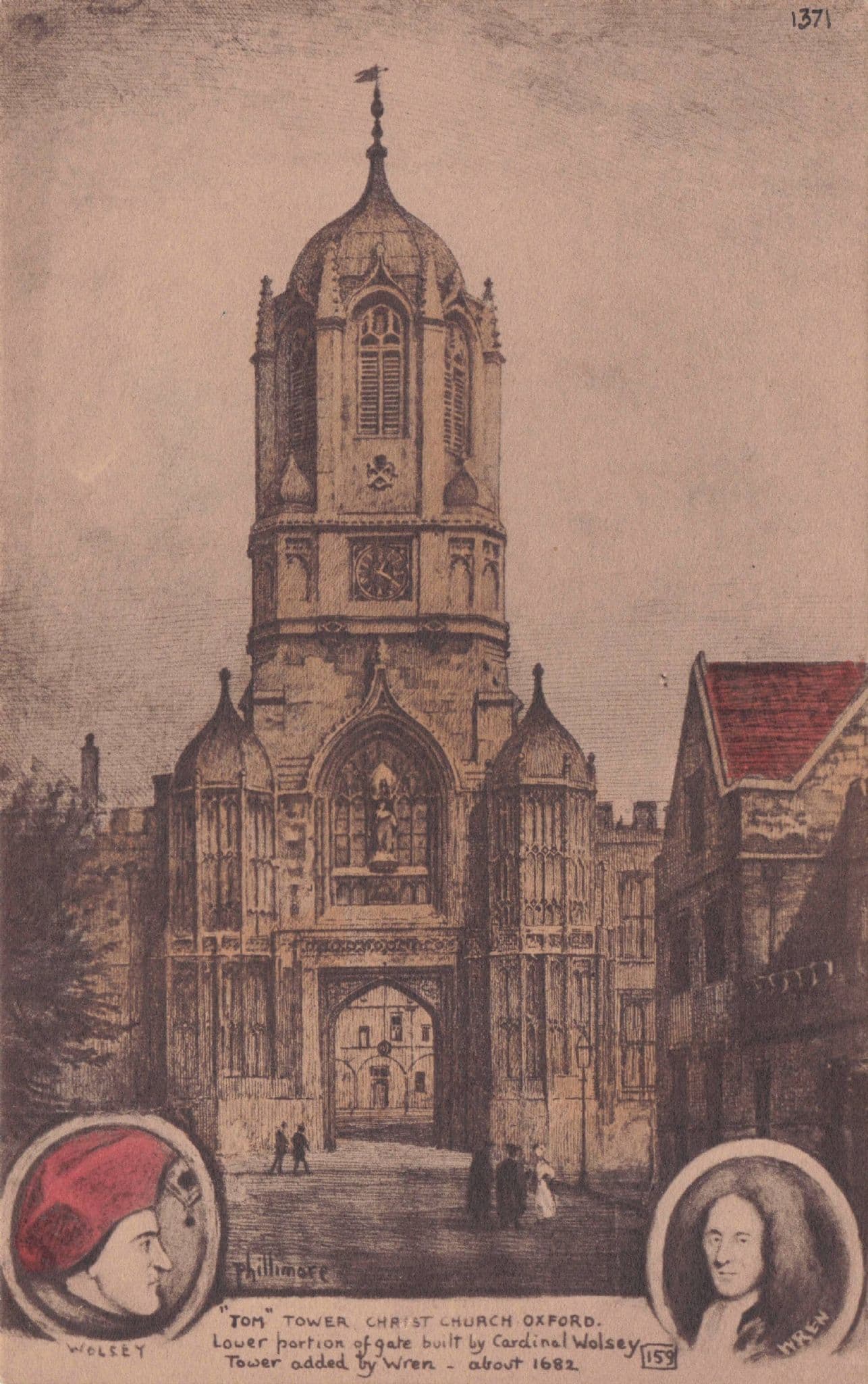 Thomas Wolsey Tower Christchurch Oxford Phillimore Old Postcard