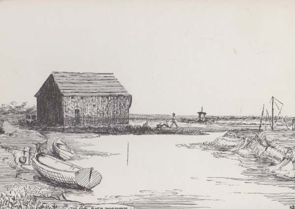 Thornham Church Fabric Fund Norfolk Artist Drawing Fundraising 70s Postcard