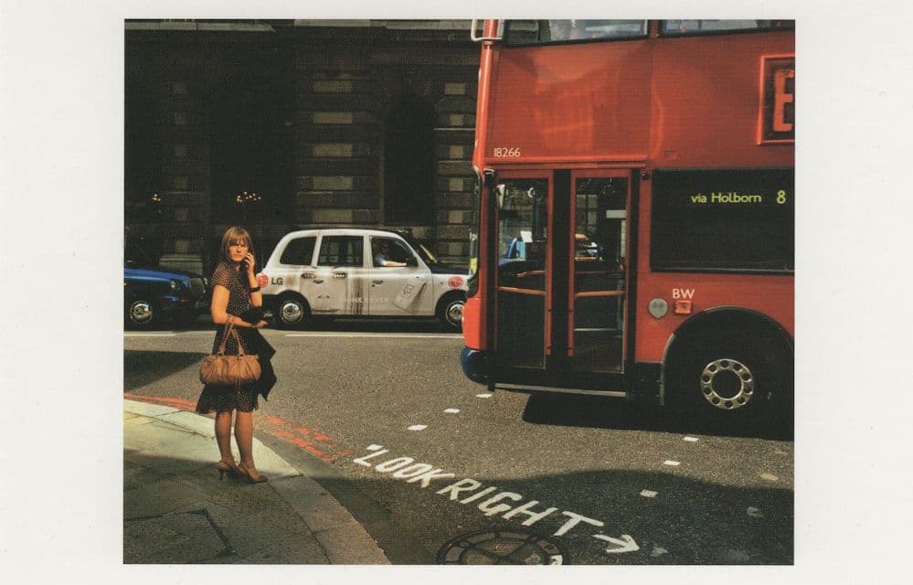 Threadneedle Street London Lady On Mobile Award Postcard