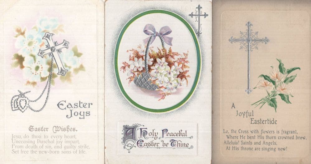 Three Easter WW1 Greeting 3x Old Postcard s