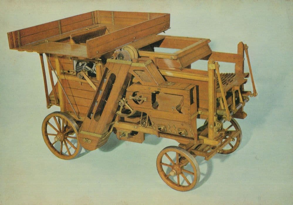 Threshing Machine Victorian 1860 Model Postcard