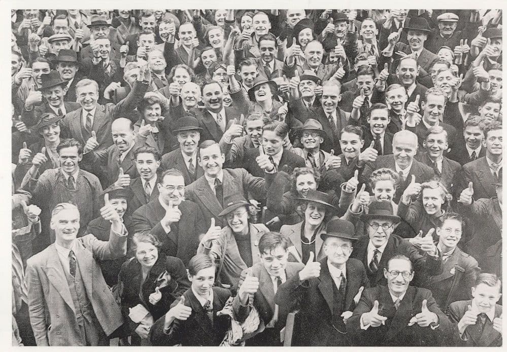Thumbs Up Parade Procession Yorkshire Postcard