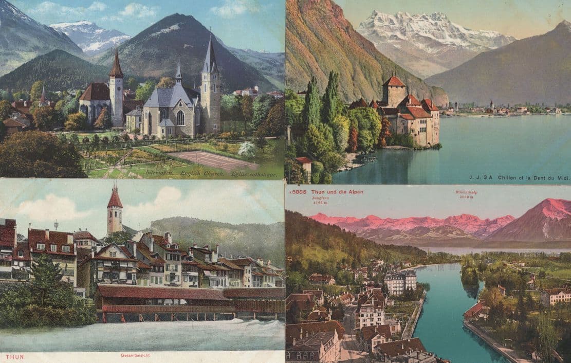 Thun 4x Switzerland Old Postcard s
