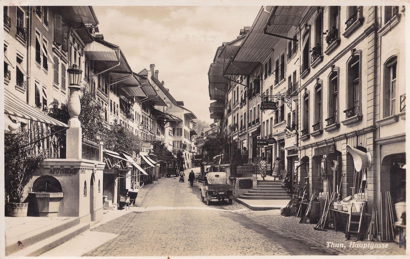 Thun Hauptgasse Switzerland Real Photo Postcrd