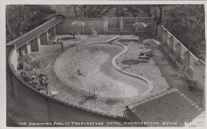 Thurlestone Hotel Cocktail Bar Sign Swimming Pool 3x Rare Real Photo Postcard s