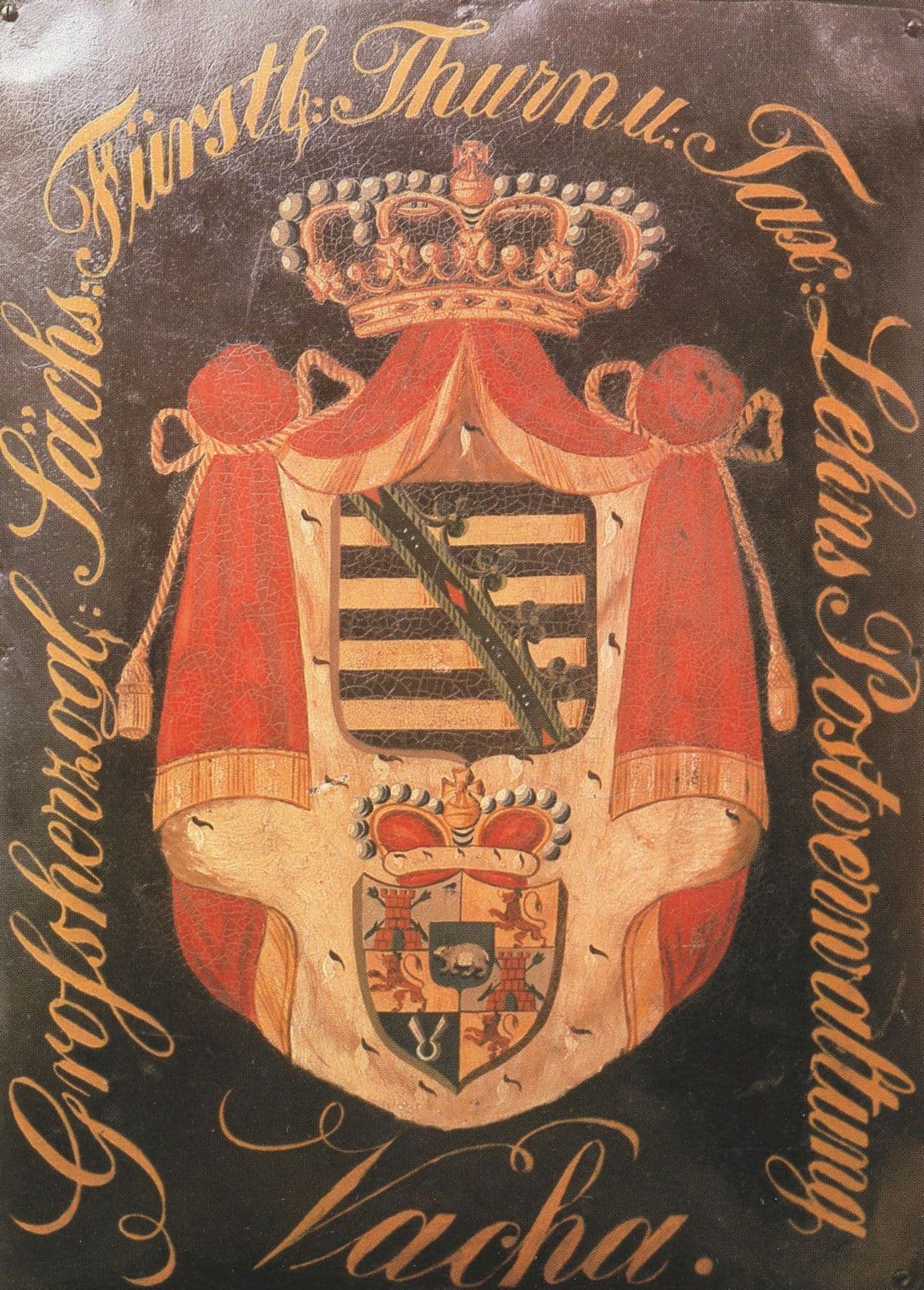 Thurn & Taxis Posthausschild Sachsen Weimar Eisenach Postcard