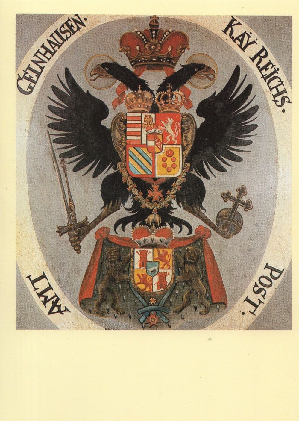Thurn Und Taxis German 1770 Post Office Sign Postcard