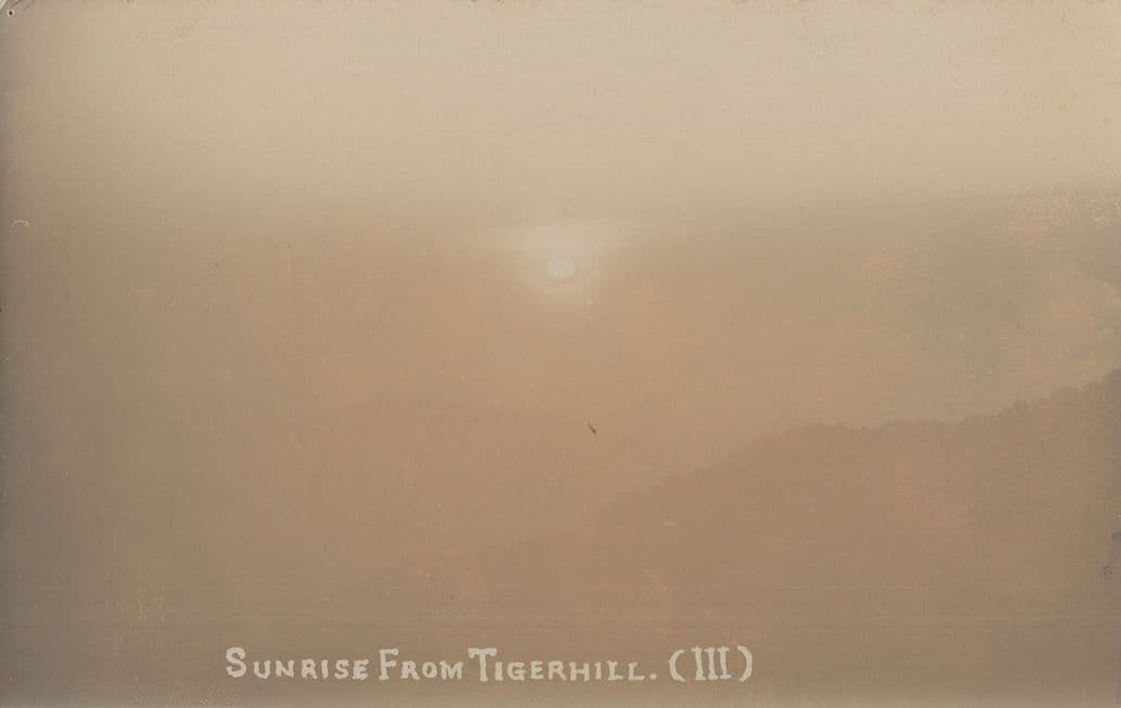 Tiger Hill Darjeeling Antique Sunrise Real Photo Indian Postcard