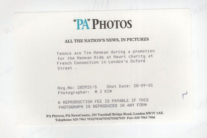 Tim Henman 2001 Heart Charity London Event Tennis Press Photo