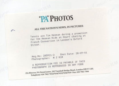 Tim Henman At 2001 Heart Charity London Event Tennis Press Photo